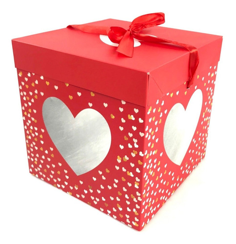 Caja De Regalo Sorpresa Desayuno Plegable 22cm Corazón 5130