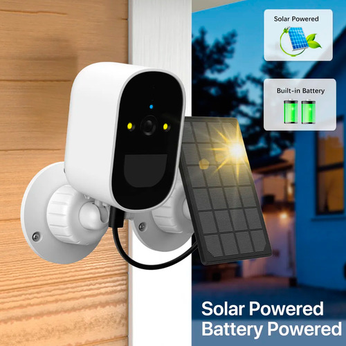 Camara Solar Inteligente Wifi Tarjeta De Memoria 1080p