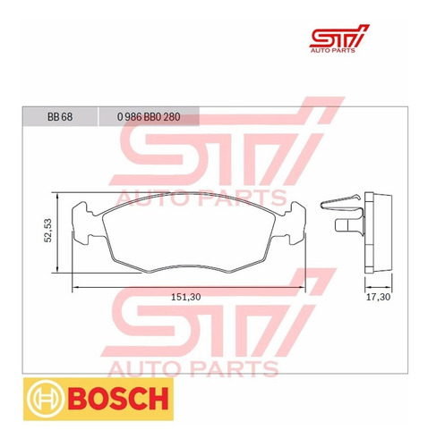 Imagem 2 de 2 de Pastilha Freio Bosch Siena 1.8 8v Bb68 2005 2006 2007 2008