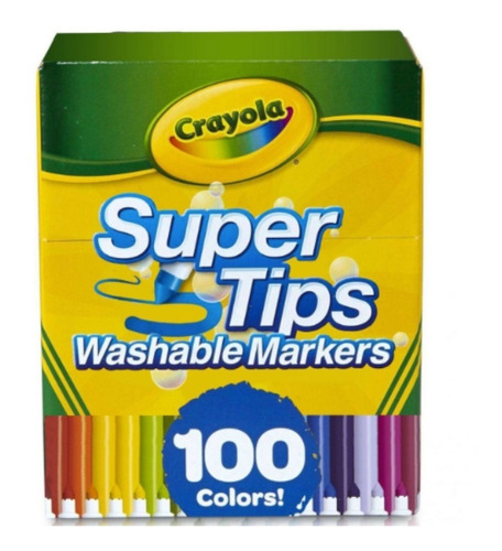 100 Marcadores Plumones Crayola Lavables De Linea Fina Xtr P