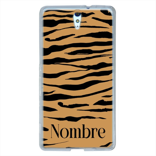 Funda Sony Xperia Antigolpes Animal Print Tigre Tu Nombre