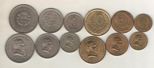 Uruguay Lote De 6 Monedas Diferentes - Serie Pesos Año 1960