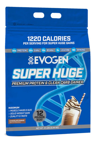 Evogen Super Huge 12 Lbs Gainer Sabor Chocolate Shake