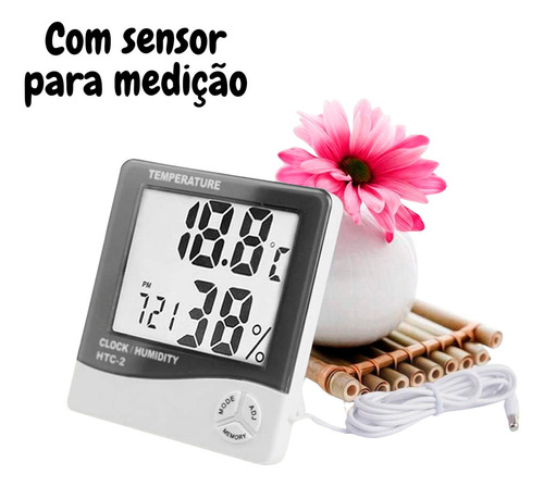 Relógio Termo Higrômetro Digital Com Sensor Externo Interno Medidor De Temperatura Umidade Ar Termômetro De Ambiente Tumblr