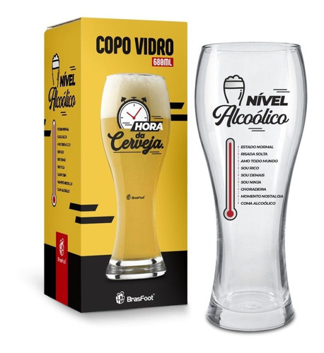 Copo Cerveja Chopp Joinville 680ml Satiras - Nível Alcoólico Cor Transparente