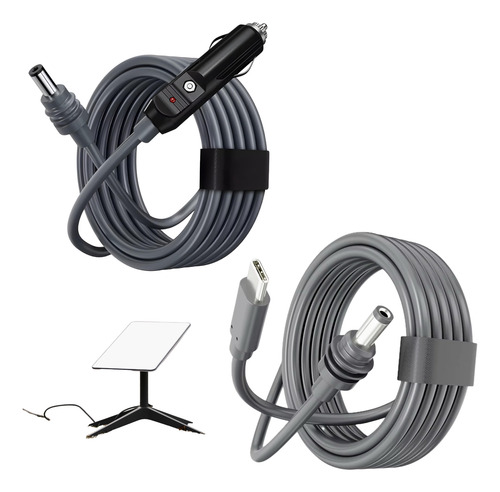 Kit Cabo Usb-c 100w 3m + Veicular 5m Para Starlink Mini E V4