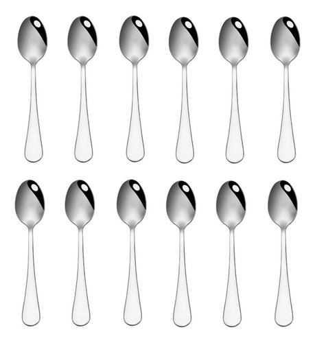 Juego De 12 Cucharas De Alta Calidad Para Postres Mango Plateado