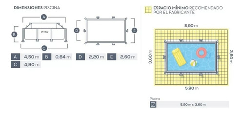 Piscina Desmontable Intex Metal Frame 4 Metros