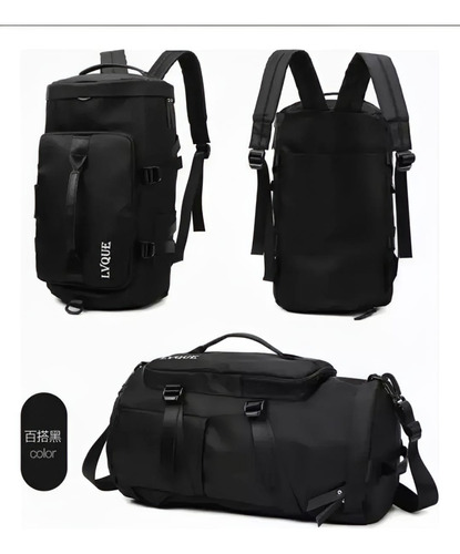Mochila Guarda Zapatilla Se Hace Bolso Deportivo Impermeable Negro