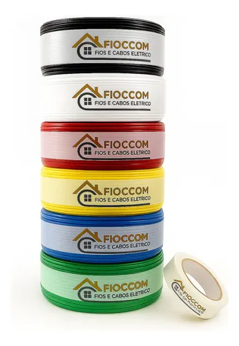 Fio Preto 2,5mm Cabo Flexível Rolo Com 100 Metros Elétrico 750v F...