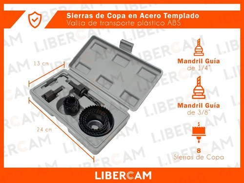 Imagen 4 de 10 de Mechas Sierra Copa Juego 11 Piezas Para Madera Acero Carbon