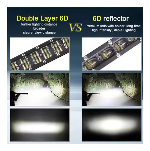 Barra Led Neblinero 50cm 8d Lupa Dual Flash 1pcs