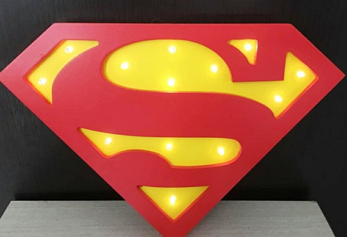 Lampara Superman Led 3d Super Heroes Juvenil Madera Import