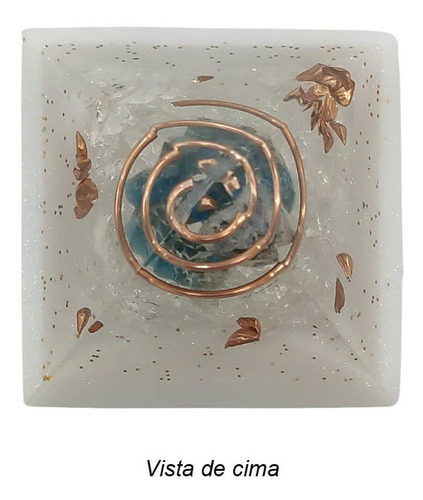 Pirámide de orgonita, apatita azul, elevación vibratoria de 4 cm