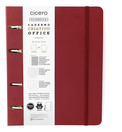 Caderno Criativo Cicero A5 - Clássica / Vermelho Quente Cor Clássica Vermelho Quente Clássica Vermelho Quente