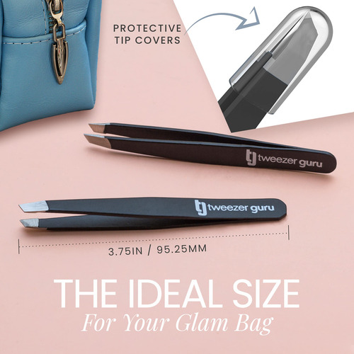 Tweezers Tweezer Guru Slant Pointed Precision Black Para Muj