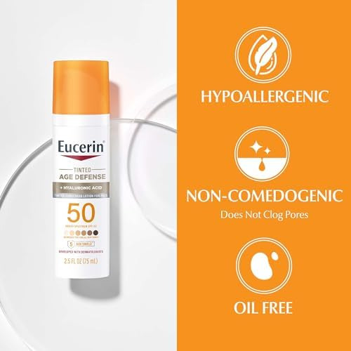 Loción de protección solar Eucerin Sun Tinted Age Defense SPF 50