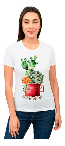 Playera Mujer Cactus Y Suculentas Diseño 03 Playeras Beloma