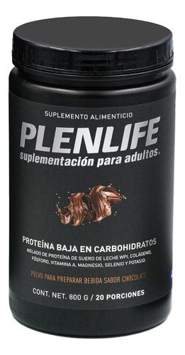 Plenlife Proteína Baja En Carbohidratos - Bote 800 Gramos Sabor Chocolate