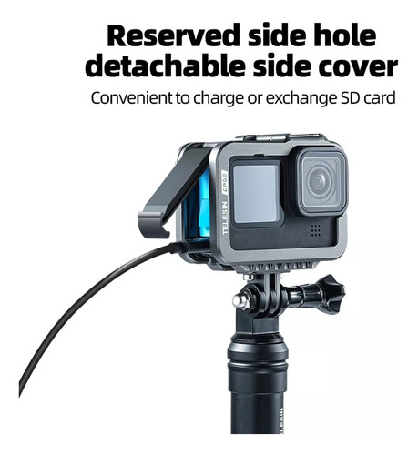 Case Frame De Aluminio Para Gopro Hero 10/9 Con Doble Zapata