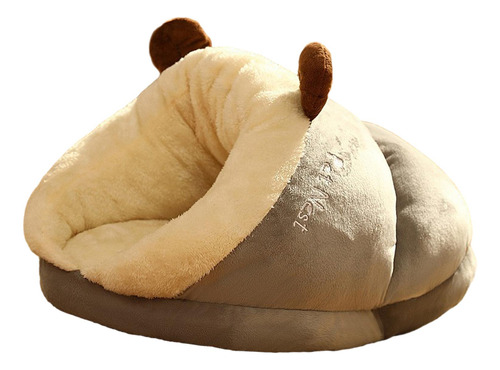 Cama De Felpa Para Perros Pequeños, Cueva Gris M