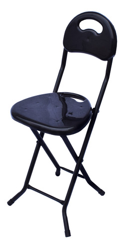 Silla Butaco Plegable Plástica Ergonómica Negra