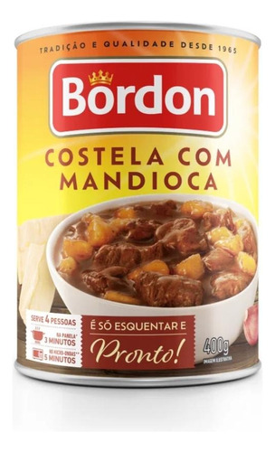 Costela Com Mandioca Bordon Lata 400gr - Kit Com 3