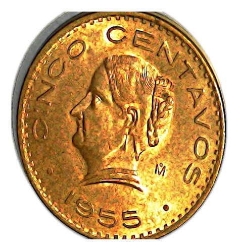 Moneda  Antigua  Sin Circular  Cienco Centavos 1955   Bu 2