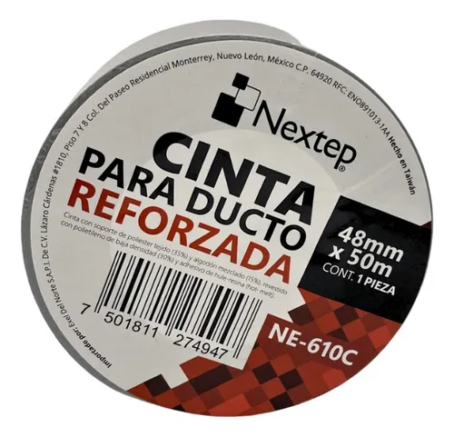 Cinta Para Ducto Nextep Reforzada 48mm x 50mts NE-610C - Código: NE-610C | Compra en Guadalajara