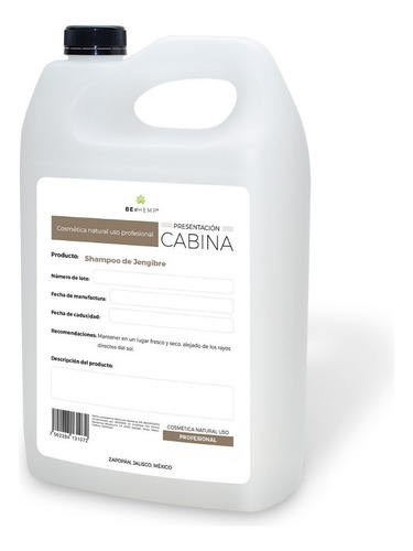 Shampoo A Granel Para Acelerar Crecimiento Jengibre 1 Galón