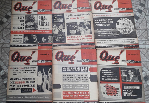Lote X 6 Revistas ** Que ** Año 1957 Año Iii Antiguas