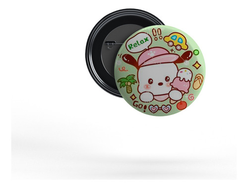 X6 Pines Prendedores De Sanrio Kitty Kuromi 25mm - Surtidos Rosa Sanrio