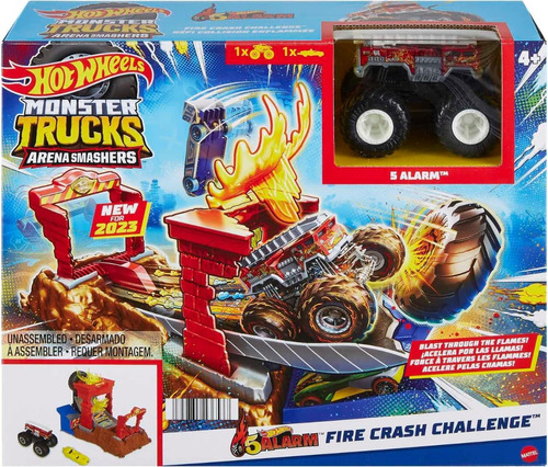 Hot Wheels Monster Trucks Arena Fire Crash *+1 Cam *original