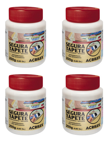 Kit C/4 Cola Segura Tapete Antideslizante 250g Acrilex