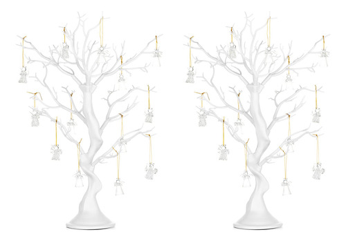 Set Arboles Blancos Centro De Mesa Decorativos Para Navidad