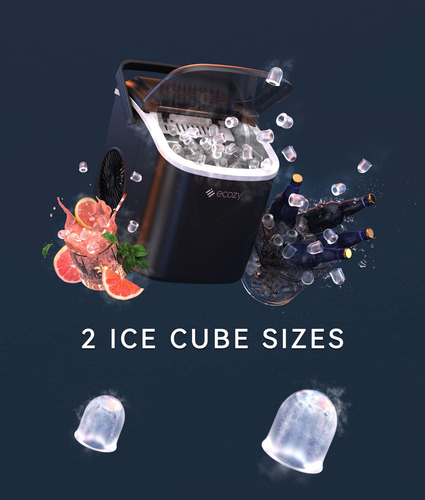 Ecozy Máquina De Hielo Portátil Para Encimera 9 Cubitos De Color