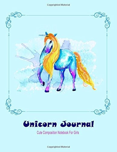 Cuaderno De Composicion Lindo Para Revistas De Unicornio Par