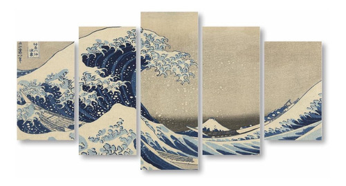Quadro A Grande Onda De Kanagawa Arte Canvas 155x80cm