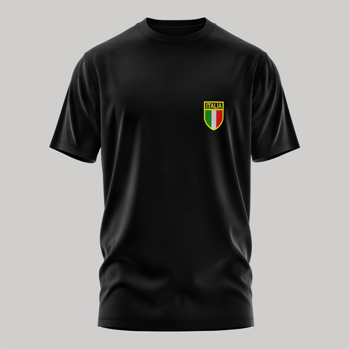 Remera 100% Algodón Unisex Con Bordado Escudo Italia