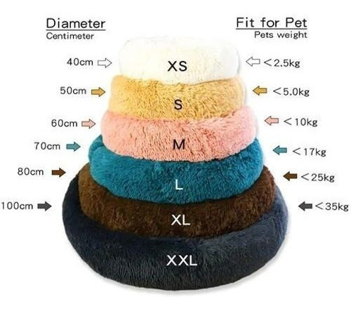 Cama Cuna Para Gatos Y Perros Tipo Dona Mascotas Talla Xl