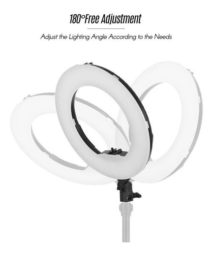 Ring Light Led Circular Completo Iluminador Portátil 26cm Com Tripé 1,6m