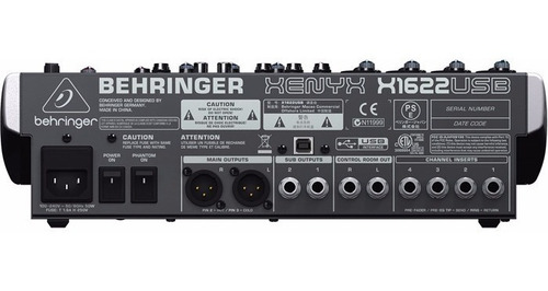 Behringer X1622usb Consola Mezcladora 16 Entradas 2/2 Buses