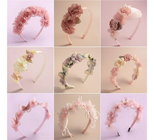 Diademas For Niñas Con Flores Hechas A Mano Y Avanzadas
