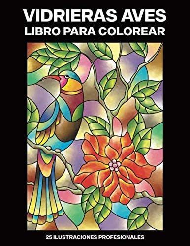 Libro: Vidrieras Aves Libro Para Colorear: Fácil Libro Para 