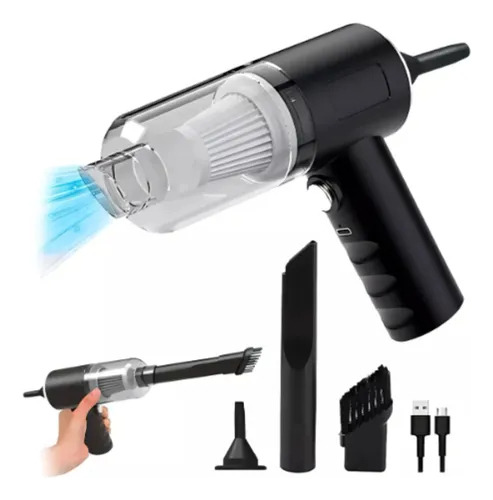 Mini Aspiradora Sopladora Portátil Usb Recargable 3 En 1 Negro