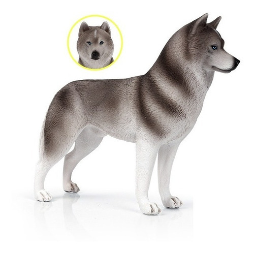 Husky Siberiano De Resina Cao De Raça Pet Shop 17 Cm