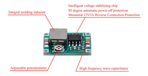 Imagen 4 de 4 de 4 Piezas Mini360 Buck Reductor Voltaje Dcdc Salida 1-17v 3a