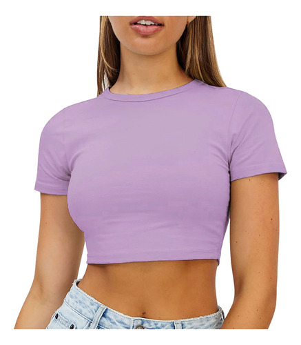 Tops Cortos Para Mujer, Bonitos, Modernos, Básicos, Ajustado