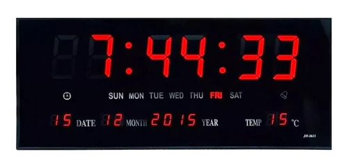 Reloj Digital Pared Led Dia Fecha Temperatura Grande 45x22cm