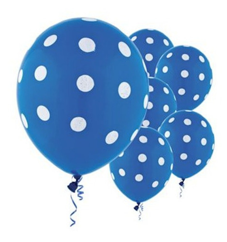 Globos Decoracion Latex Puntos Lunares R12 12 Piezas